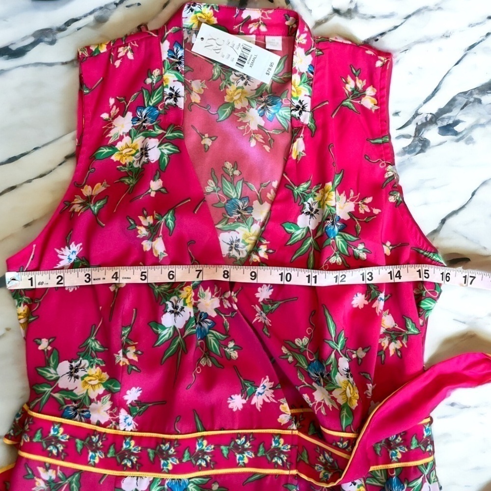 New York & Co. NWT Pink Floral Wrap Maxi Dress Size XS Sleevless - Picture 6 of 13